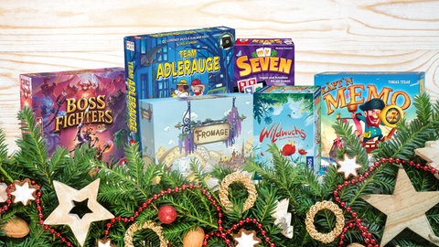 "Boss Fighter QR", "Fromage", "Team Adlerauge", "Wildwuchs, "My Seven" und Käpt'n Memo": Ideen für ein Brettspiel, Kartenspiel oder Rätselspiel zu Weihnachten 2025.