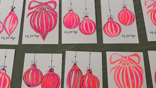 Weihnachtskarten mit Linoleumdruck