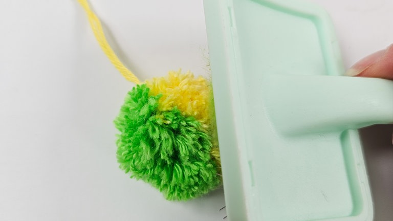 Anschließend vorsichtig mit einer Zupfbürste oder einem Kamm auskämmen (gut festhalten!).