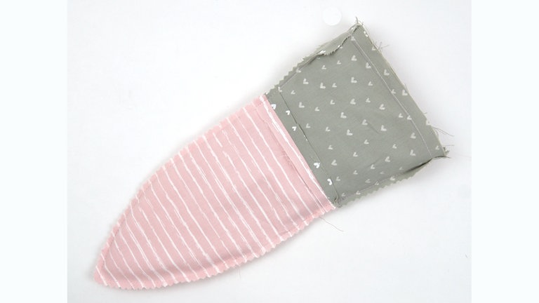 So sieht die fertig gesteppte Naht aus.