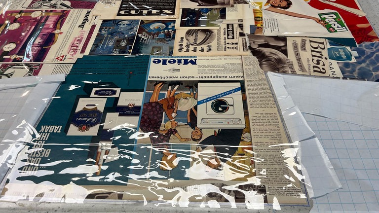 Tischdeckenfolie aufbringen