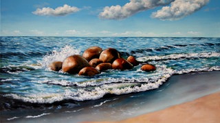 Aquarellbild "Am Meer"