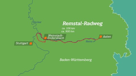 Karte "Remstal-Radweg"