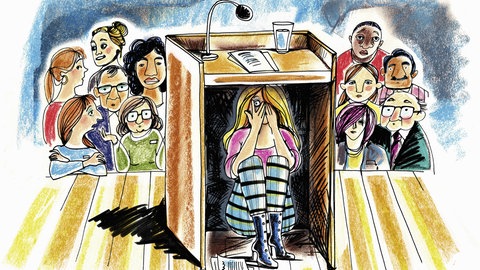 Wer bei öffentlichen Reden Angst bekommt, hat Lampenfieber. Das lässt sich überwinden - durch Therapie, beispielsweise mit virtueller Realität.