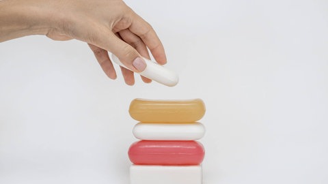 Es wurden vier verschiedene Seifenmarken für die Studie verwendet.