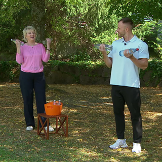 Heike Greis mit Fitnesstrainer