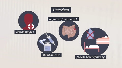 Ursachen chronischer Verstopfung: Erkrankungen, Medikamente, organischeanatomische Ursachen, falsche Lebensführung