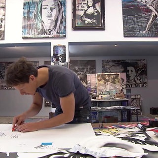 Street-Artist Buja in seinem Atelier