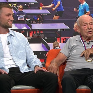 Adolf Höfler mit Enkel Enrico Höfler: Tischtennis-Europameister mit 91