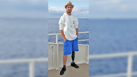 Felix Fischer. Sein Oberschenkel musste nach einem Unfall amputiert werden.