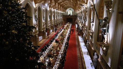 Staatsbankett in der St. George’s Hall von Schloss Windsor.