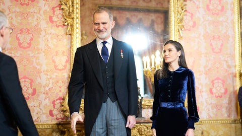 König Felipe und Königin Letizia von Spanien beim Neujahrsempfang.