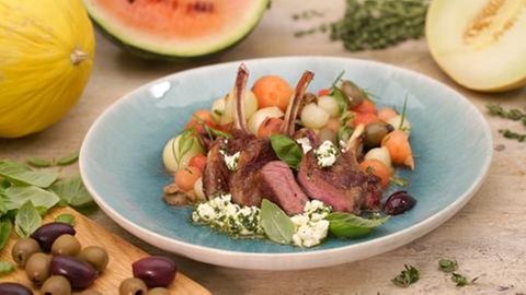 Melonensalat mit Lamm