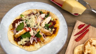 Pfannenpizza mit Hähnchenbrust