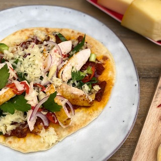 Pfannenpizza mit Hähnchenbrust