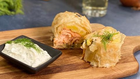 Lachs-Kartoffel-Strudel