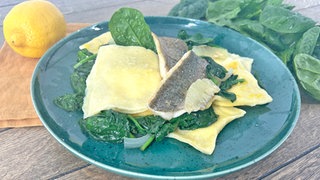 Zitronenravioli mit Ricotta und Spinat