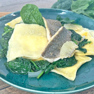 Zitronenravioli mit Ricotta und Spinat