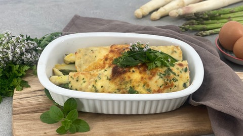 Crêpes mit Spargel, Schinken und Hollandaise