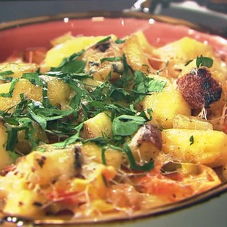 Gnocchigratin mit Speck und Apfel