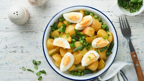 Kartoffel-Bohnen-Salat mit Ei