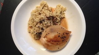 Zwiebel mit Curryreis im exotischen Gewand