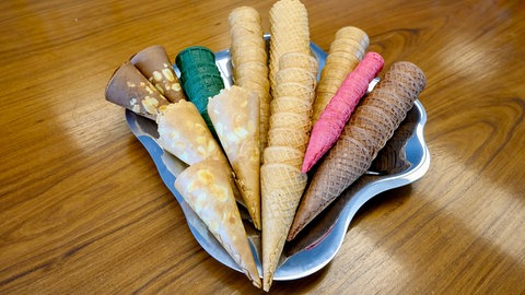 Eiswaffeln produziert am Mittwoch, 10. August 2022 in Gelsenkirchen die Fabrik Oexmann