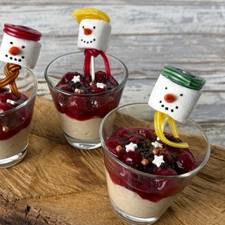 Maronencreme mit Kirschkompott