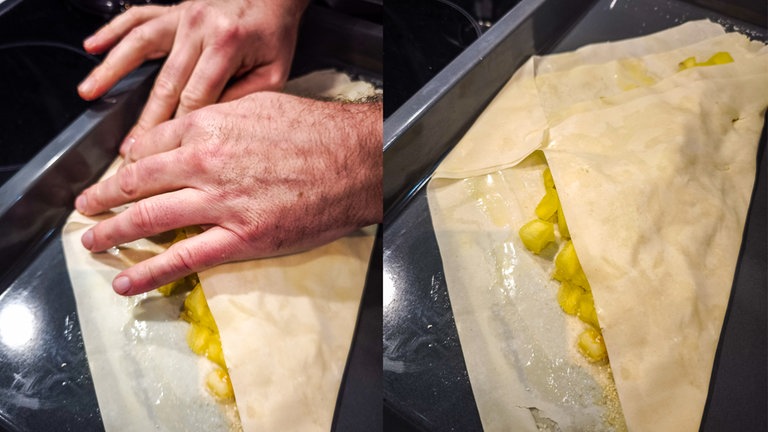 So formt ihr die Apfelstrudel-Vulkane