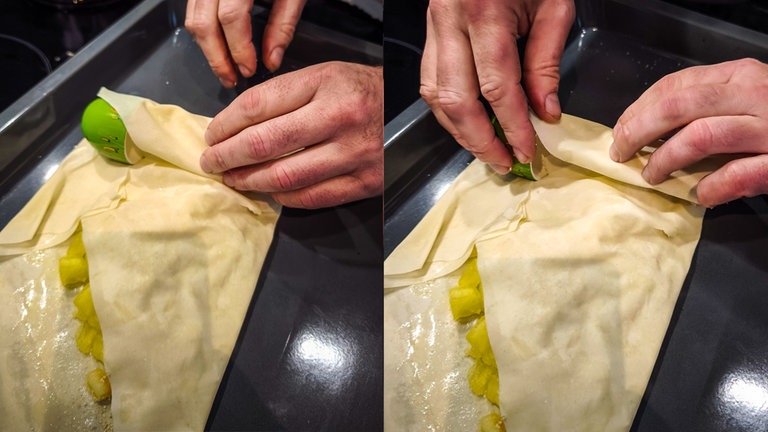 So formt ihr die Apfelstrudel-Vulkane
