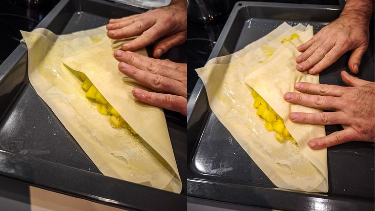 So formt ihr die Apfelstrudel-Vulkane