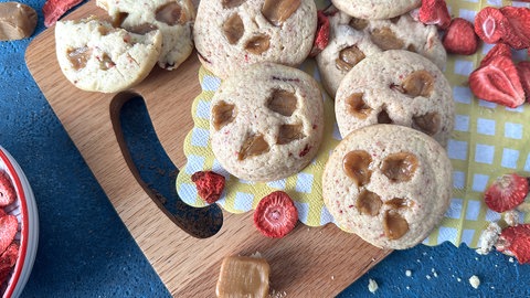 Erdbeer-Karamell-Cookies