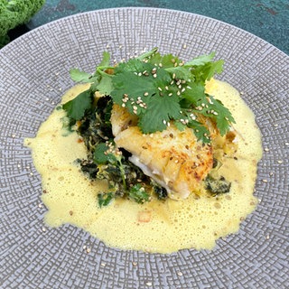Grünkohl-Curry mit Kabeljau
