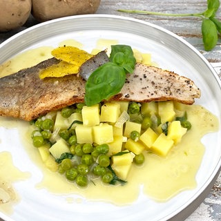 Saibling mit Kartoffelrisotto