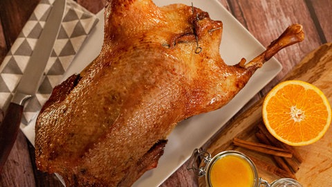 Gänsebraten mit Orangenglasur