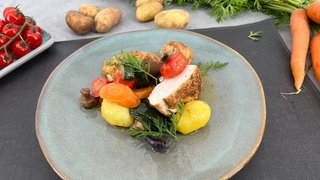 Ofenhähnchen mit Sommergemüse