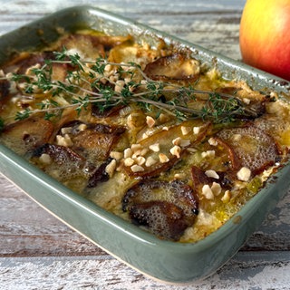 Kartoffel-Apfelauflauf mit Münsterkäse