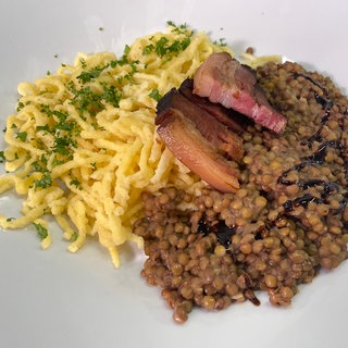 Linsen mit Spätzle