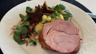 Badische Schäufele mit badischem Kartoffelsalat und Feldsalat