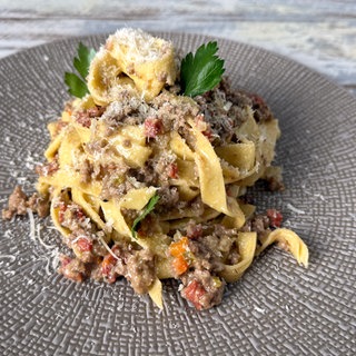 Bandnudeln mit Kalbsragout