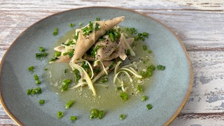 Schlutzkrapfen mit Spinatfüllung