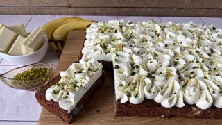 Bananenkuchen mit Vanillecreme