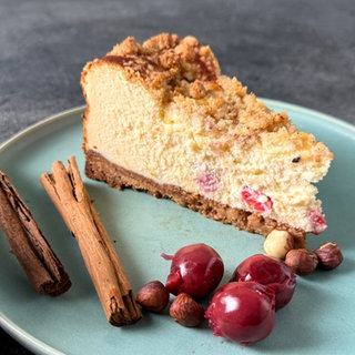 Kirsch-Käsekuchen mit Zimt-Streuseln