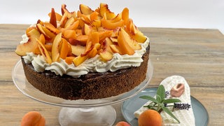 Mohn-Aprikosen-Pfirsich-Torte