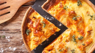 angeschnittene Quiche