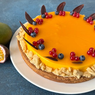 Amerikanischer Cheesecake mit Maracuja