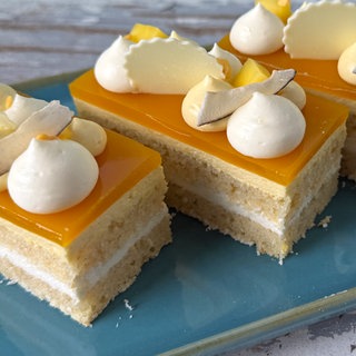 Joghurt-Mango-Passionsfruchschnitten