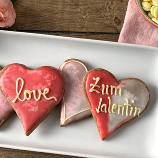 Marmorierte Herzkekse