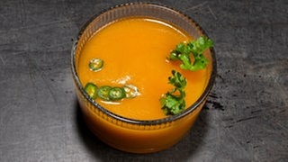 SWR1 Pfännle Streetfood Rezept für Paprika Ketchup aus gelben Tomaten, Paprika und Apfel.