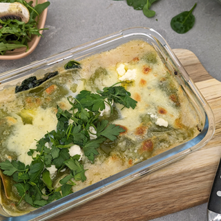 Spinatlasagne mit Pilzen
